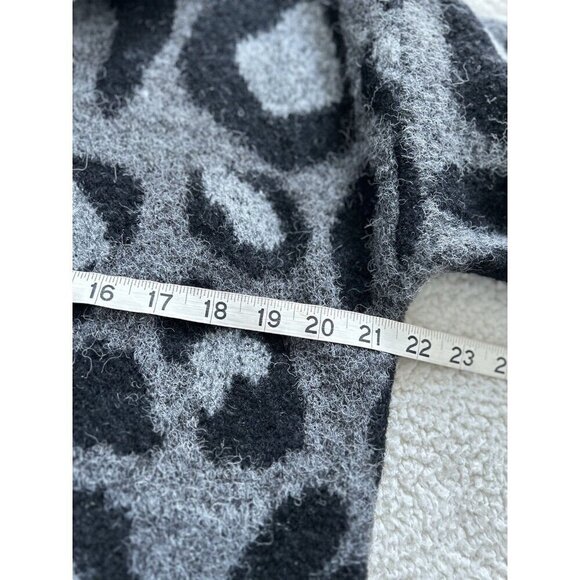 RD Style Conscious Women's 1/4 Zip Gray Black Animal Print Wool Blend Sweater M - Picture 6 of 7